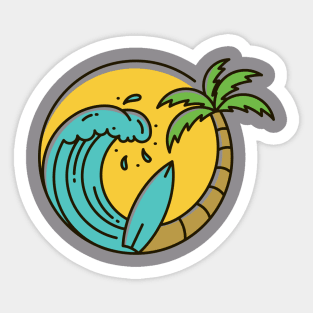 Let's go to surf Sticker